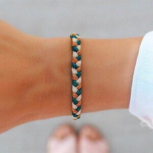 NWT PURA VIDA Braided Bracelet Waterproof in Peak Adjustable Stackable Swim Surf